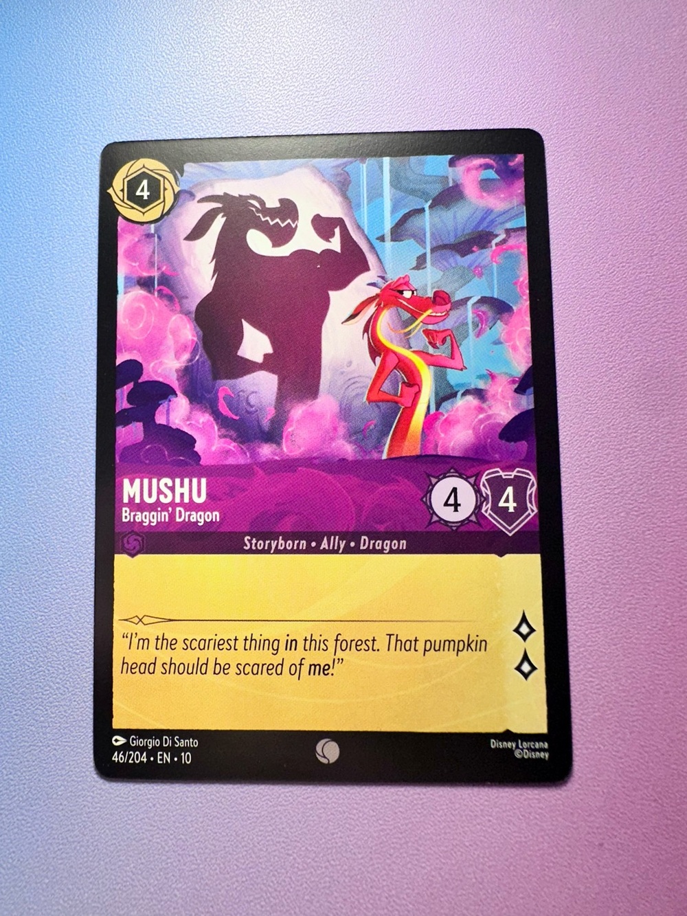 mushu [mulan] - 46/204 (common) — lorcana: whispers in the well